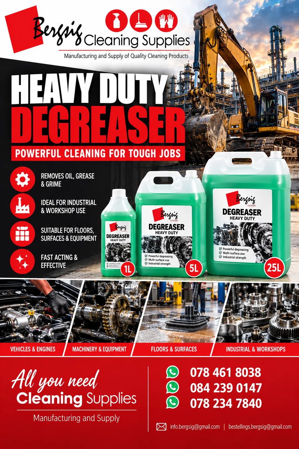 Bergsig heavy duty degreaser promotional graphic