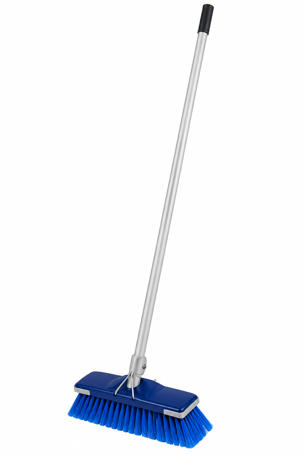 SM HOUSE HOLD BROOM BL with blue bristles and silver handle