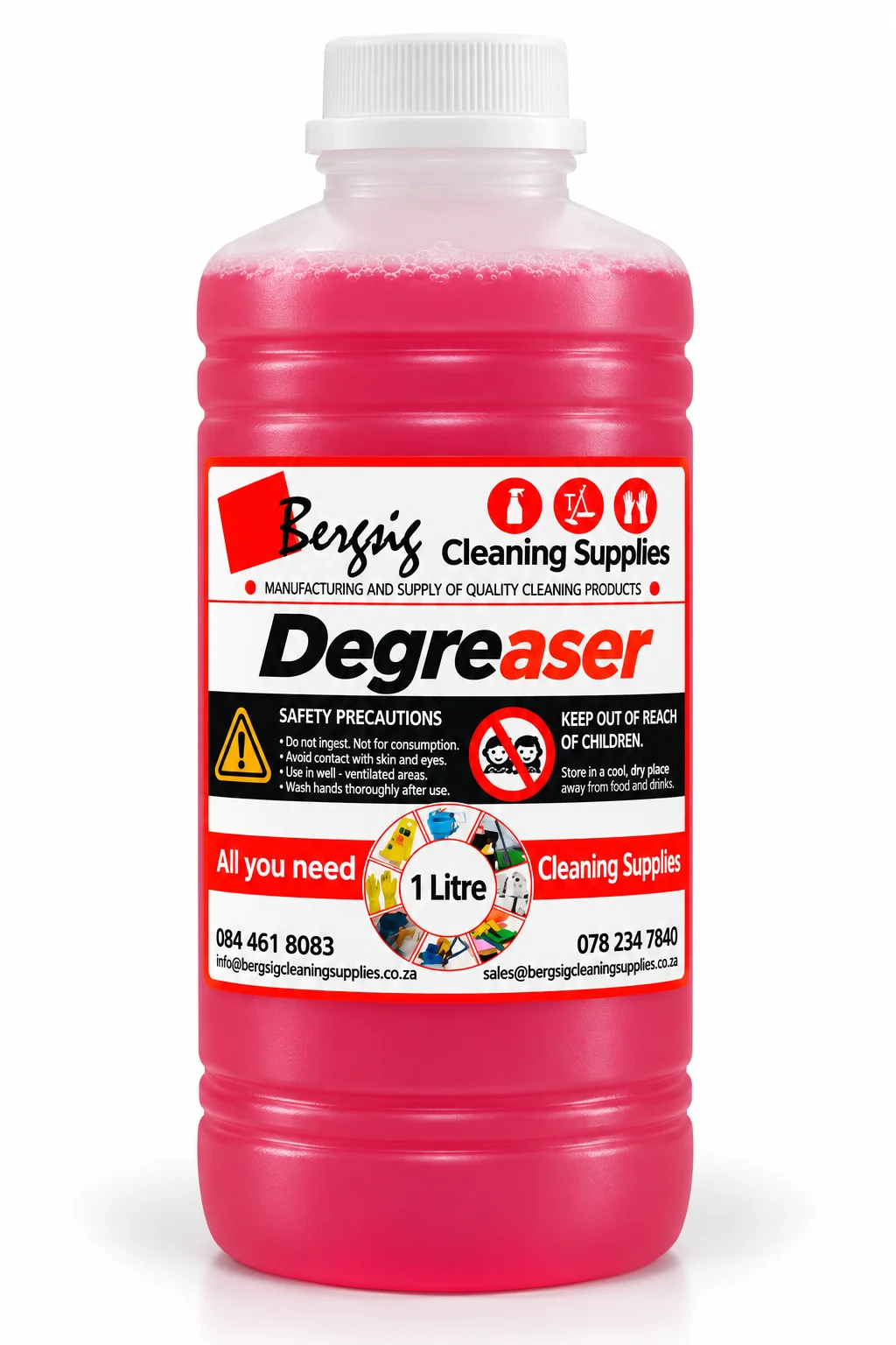 Bergsig Degreaser in a 1 litre bottle with the Bergsig Cleaning Supplies label