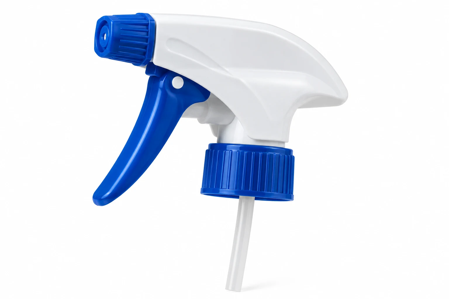 Spray Trigger Only, a white and blue spray trigger head with dip tube, no bottle